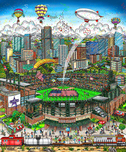 Charles Fazzino Charles Fazzino 2021 MLB All-Star Game: Denver (Framed) (DX)